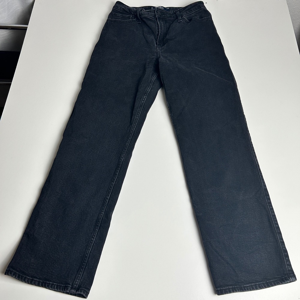 Hollister Ultra High-Rise Dad Jeans Washed Black Stretch 6R W28R